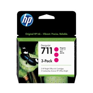 HP 711 pack de 3 cartouches d'encre DesignJet magenta, 29 ml