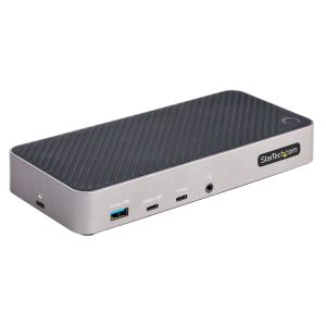 StarTech.com Station d'Accueil Triple Moniteur USB-C, Dock Triple HDMI/DP, Hub 5xUSB, GbE, 100W PD, Docking Station Compatible TB 3/4