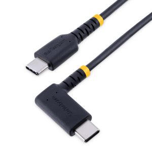 StarTech.com Câble de Charge Rapide USB-C de 2m, Robuste, Coudé à Droite, Charge et Synchronisation, 60W (3A) PD, USB 2.0, Gaine TPE et Fibre d'Aramide - Cordon de Charge USB C