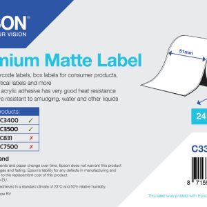 Epson Rouleau adhesif continu Premium Matte 51mm x 35 mm pour TM-3400