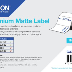 Epson Premium Matte Label - Die-cut Roll: 102mm x 152mm, 225 labels