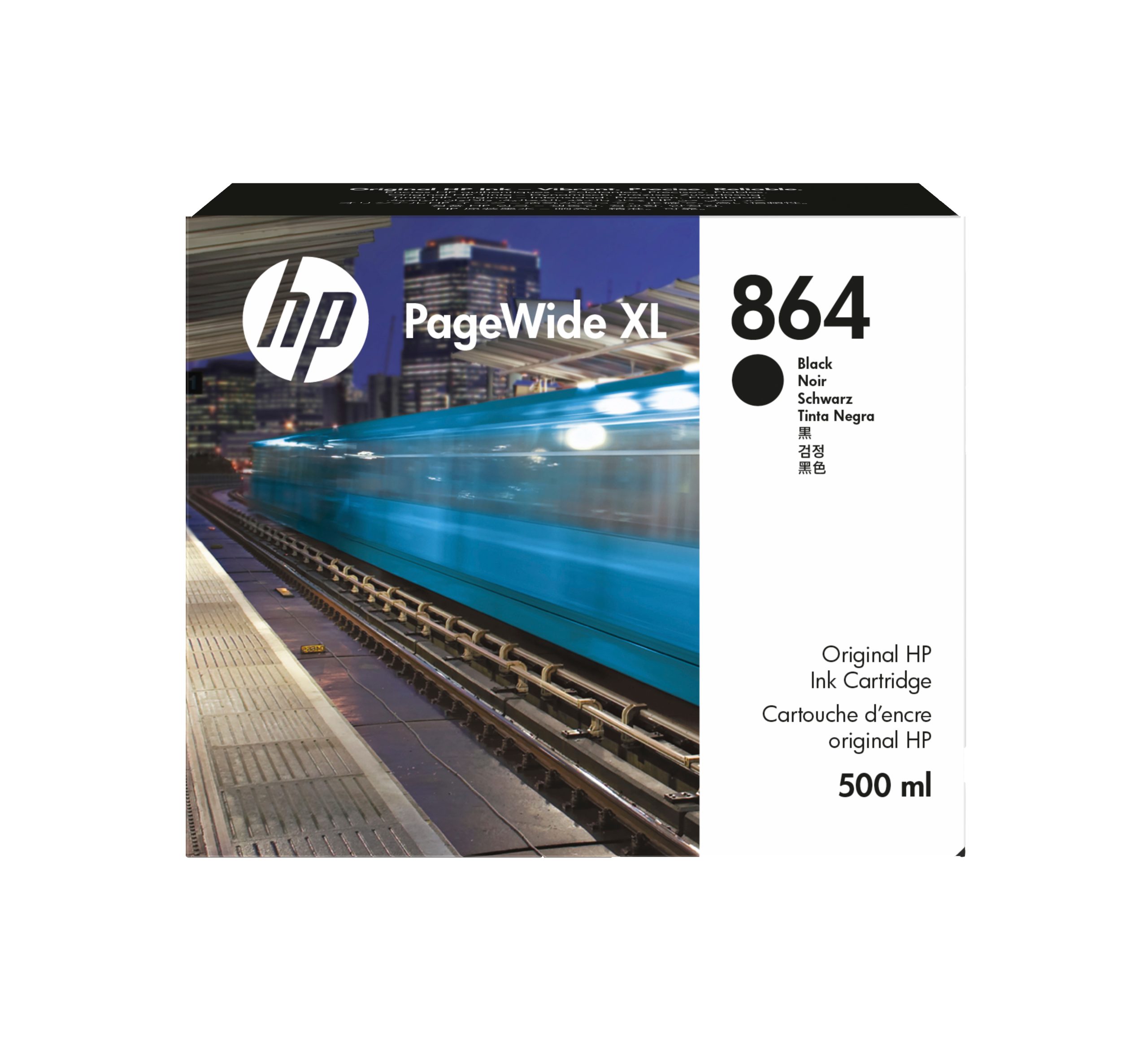 HP Cartouche d'encre 864 PageWide XL, noir, 500 ml