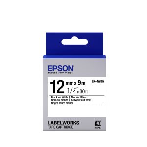 Epson LK-4WBN - Standard - Noir sur Blanc - 12mmx9m