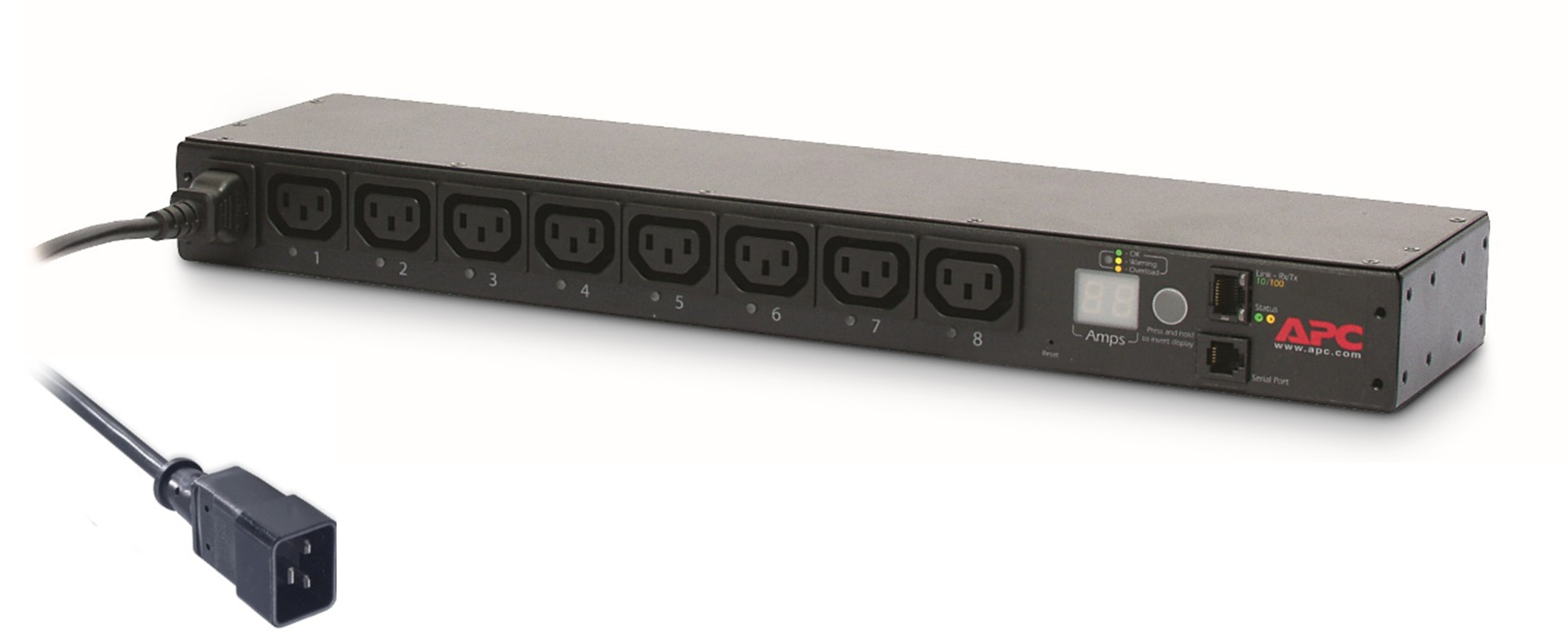 APC Netshelter - Bandeau de prises commutées rackable - 1U 16A 208-230V - 8xC13