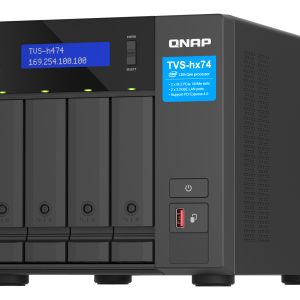 QNAP TVS-H474 NAS Tower Intel® Core™ i3 i3-12100 8 Go DDR4 0 To QuTS hero Noir