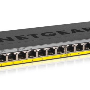 NETGEAR GS116LP Non-géré Gigabit Ethernet (10/100/1000) Connexion Ethernet, supportant l'alimentation via ce port (PoE) Noir