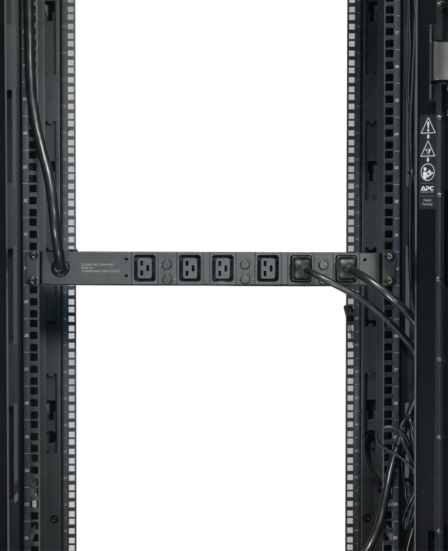APC , Rack PDU, Basic, 1U, 22kW, 400V, (6) C19 – Image 2
