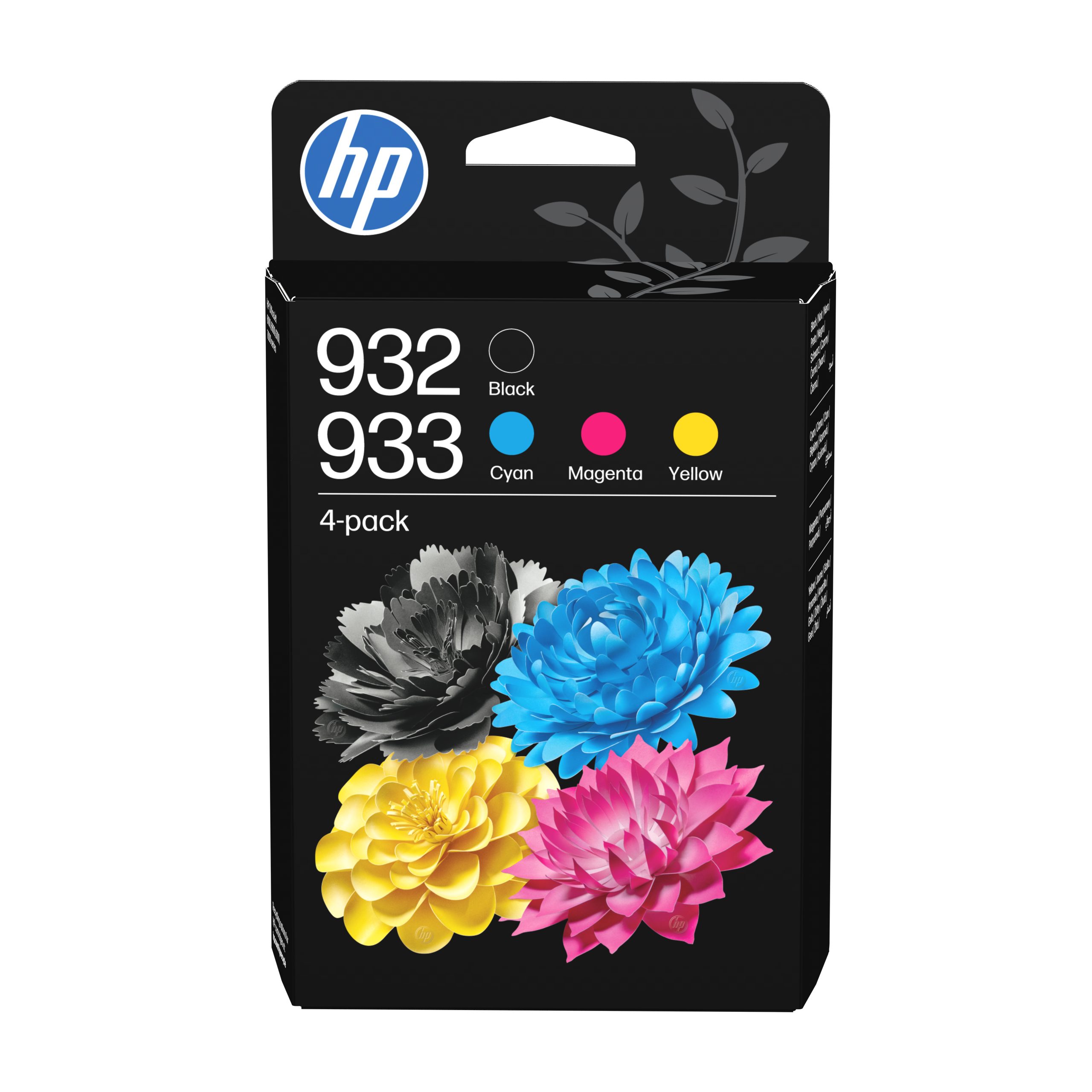 HP 932 Pack de 4 cartouches d'encre noire/ 933 Pack de 4 cartouches d'encre cyan/magenta/jaune authentiques