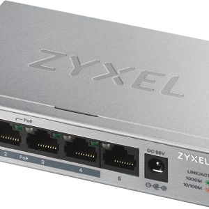 Zyxel GS1005HP Non-géré Gigabit Ethernet (10/100/1000) Connexion Ethernet, supportant l'alimentation via ce port (PoE) Argent