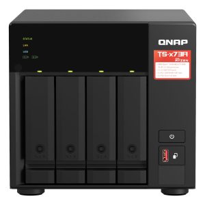 QNAP TS-473A NAS Tower Ryzen Embedded V1500B 8 Go DDR4 0 To QNAP Turbo System Noir