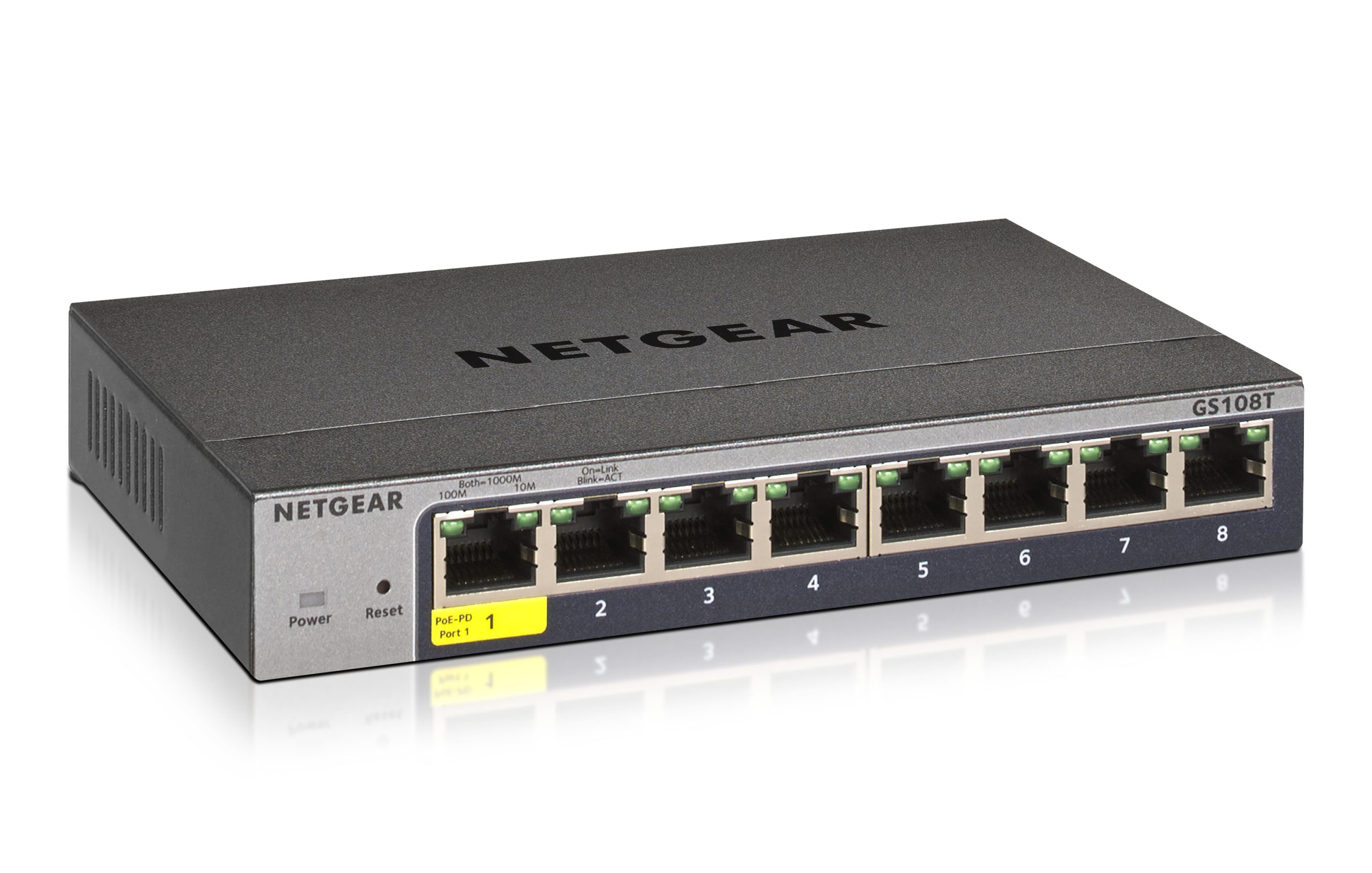 NETGEAR GS108T Géré L2 Gigabit Ethernet (10/100/1000) Gris