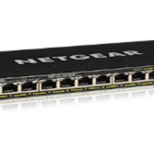 NETGEAR GS316P Non-géré Gigabit Ethernet (10/100/1000) Connexion Ethernet, supportant l'alimentation via ce port (PoE) Noir