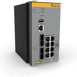 Allied Telesis AT-IE340-12GP-80 Géré L3 Gigabit Ethernet (10/100/1000) Connexion Ethernet, supportant l'alimentation via ce port (PoE) Gris