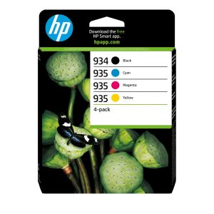 HP 934 Pack de 4 cartouches d'encre noire/ 935 Pack de 4 cartouches d'encre cyan/magenta/jaune authentiques