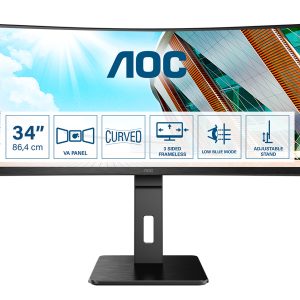 AOC P2 CU34P2A écran plat de PC 86,4 cm (34") 3440 x 1440 pixels Quad HD LED Noir