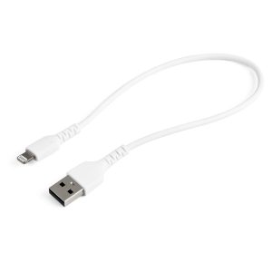 StarTech.com Câble USB-A vers Lightning Blanc Robuste 30cm - Câble de Charge/Synchronisation de Type A vers Lightning en Fibre Aramide - iPad/iPhone 12 - Certifié Apple MFi