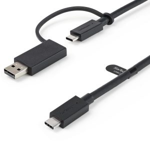 StarTech.com Câble USB-C de 1m avec Adaptateur USB-A Dongle, USB 10Gbps/5Gbps, 100W (5A) PD, 8K 60Hz/4K 144Hz DP Alt Mode - Compatible Thunderbolt