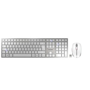 CHERRY DW 9100 SLIM clavier Souris incluse Universel RF sans fil + Bluetooth AZERTY Français Argent