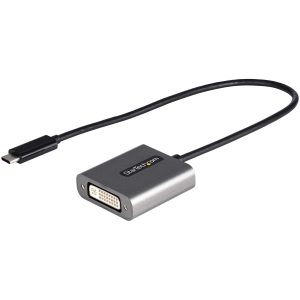 StarTech.com Adaptateur USB C vers DVI - Adaptateur Dongle USB-C vers DVI-D 1920x1200p - USB Type C vers Écrans/Affichages DVI - Convertisseur Graphique - Compatible Thunderbolt 3 - Câble Intégré 30cm