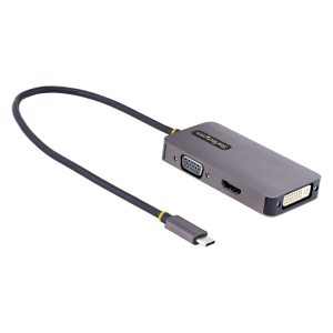 StarTech.com Adaptateur USB C vers HDMI VGA DVI - Dock USB C Multiport Digital/AV - Adaptateur USB Type C Jusqu'à 4K60Hz - Station d'Accueil USB C, Compatible Thunderbolt 3/4 - Adaptateur de Voyage