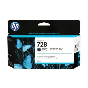 HP Cartouche d'encre noire mate DesignJet 728, 130 ml
