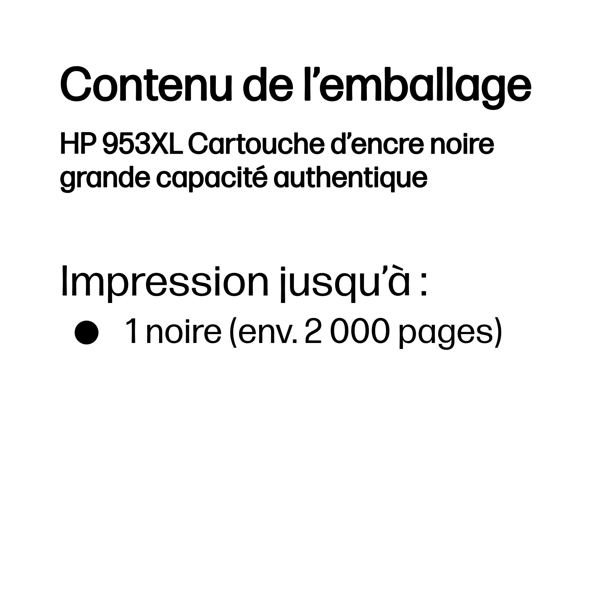 HP 953XL Cartouche d’encre noire grande capacité authentique – Image 3