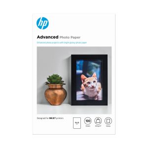 HP Papier photo à finition glacée Advanced, 250 g/m2, 10 x 15 cm (101 x 152 mm), 100 feuilles