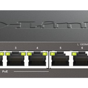 D-Link DGS-1008P/E commutateur réseau Non-géré L2 Gigabit Ethernet (10/100/1000) Connexion Ethernet, supportant l'alimentation via ce port (PoE) Bureau Noir
