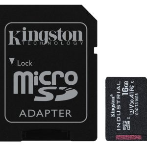 Kingston Technology Carte 16GB microSDHC Industrielle C10 A1 pSLC + adaptateur SD