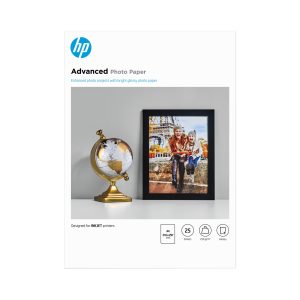 HP Papier photo à finition glacée Advanced, 250 g/m2, A4 (210 x 297 mm), 25 feuilles